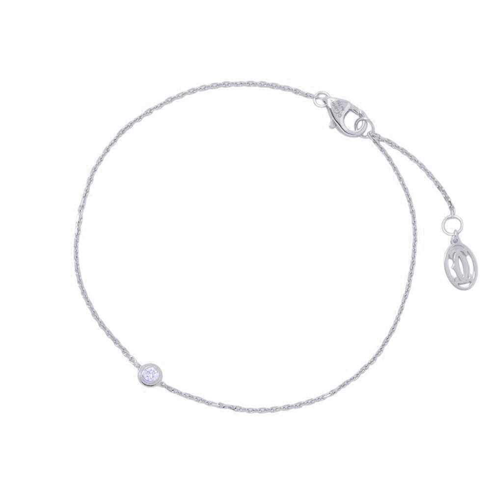 CARTIER 18k Silver Diamond Charm Bracelet